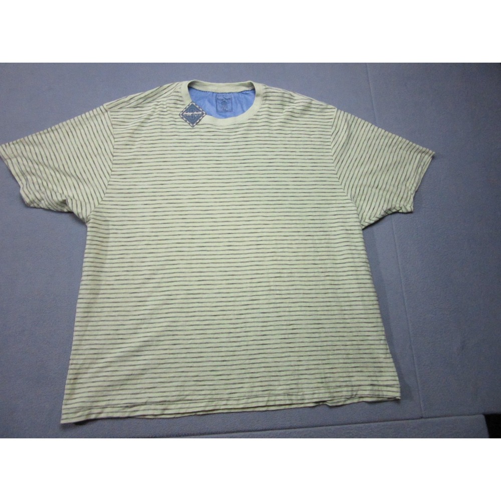 Indygo Smith T Shirt Mens 3XB Green New Striped Short Sleeve Single Stitch